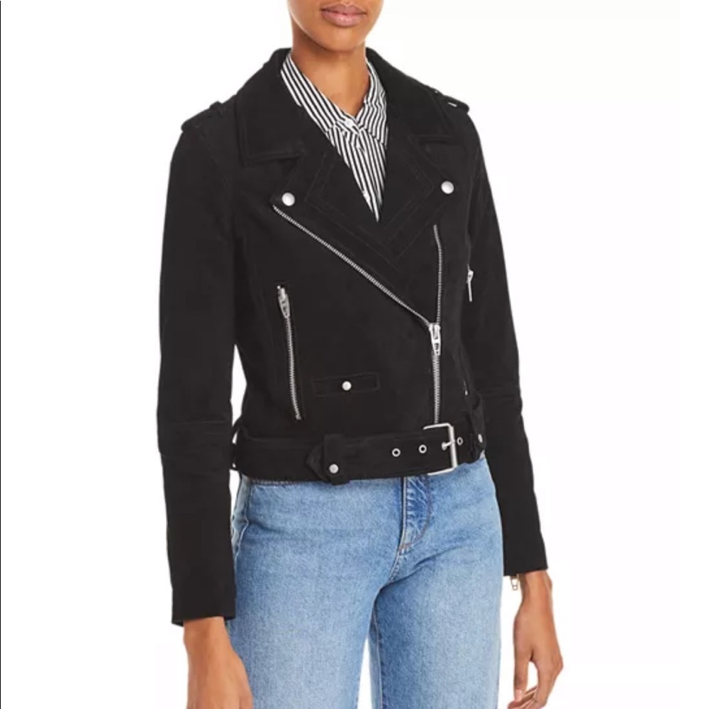 Blank NYC black suede jacket moto Large NWT